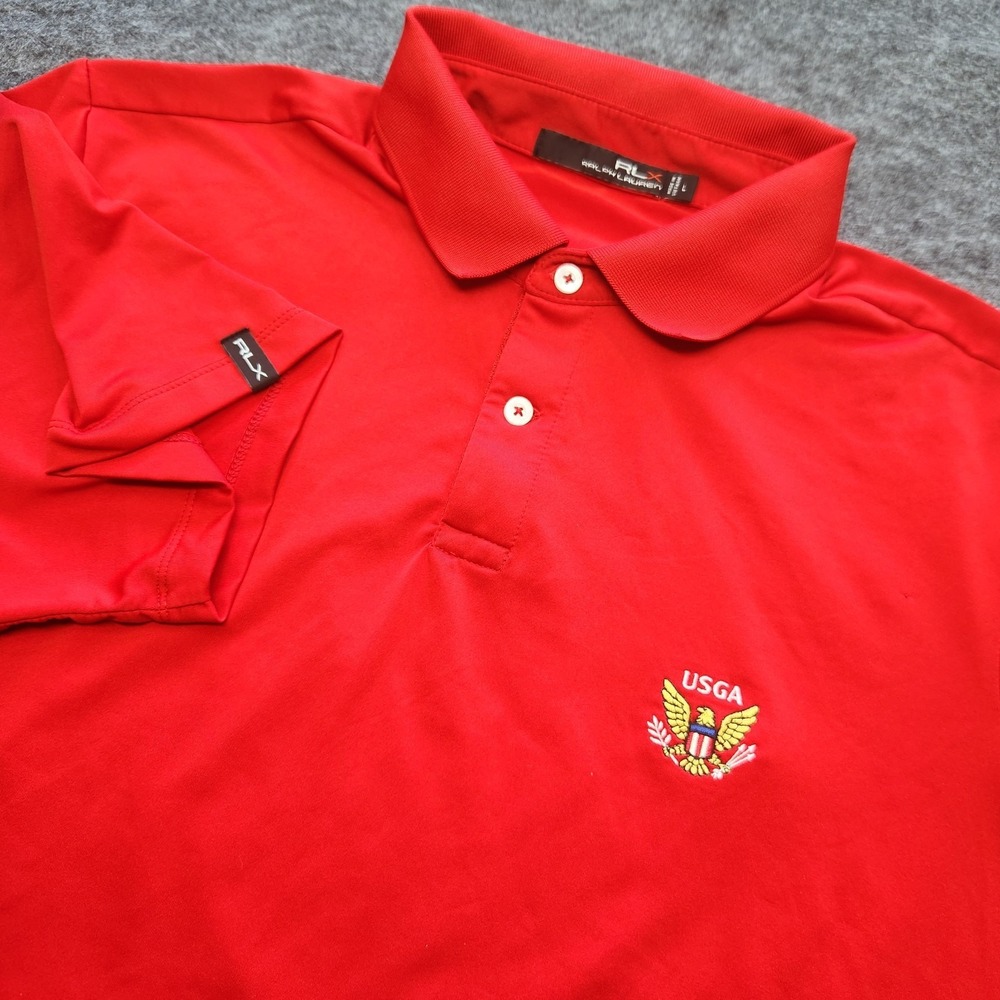 Mens Ralph Lauren RLX USGA US Golf Association Performance Golf Polo Shirt Large